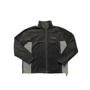 Columbia Jacket Black / Gray Fleece Long Sleeve Full Zip Size Men's XL